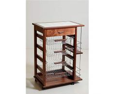 LIBEROSHOPPING.eu - LA TUA CASA IN UN CLICK Carrello da Cucina Porta Frutta con cassetto e portabottiglia (Noce)