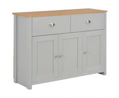 Lechnical Credenza Armadietto Mobiletto Multiuso Sideboard Mobiletto Cucina Credenza Mobiletto Credenza Grigia 112x35x81 cm