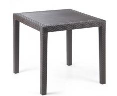 Ipae-Progarden S.P.A. Tavolo Quadrato Polipropilene, Rattan, Marrone, Unico