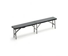 Panchina catering pieghevole con seduta effetto rattan colore nero