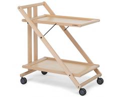 Foppapedretti Sprint Carrello Portavivande, Pieghevole, in Legno, Colore Naturale