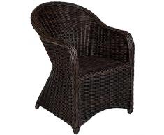 TecTake Poltrona seduta sedia da giardino in alluminio e polyrattan rattan con 2 cuscini