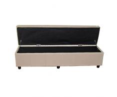 Mendler Panca contenitore Kriens xxl ecopelle 180x45x45cm avorio