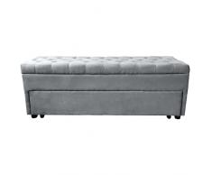 BRIGROS La voglia di fare WeHome - panca in microfibra con piedini, ampio spazio allinterno e disponibile in varie colorazioni, microfibra fresca destate e calda dinverno (Grigio 25, Microfibra)