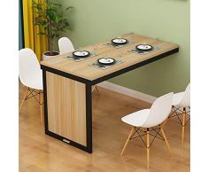 Klapptisch Tavolo Ribaltabile fissato al Muro, scrivania Pieghevole da Cucina e Tavolo da Pranzo in Legno massello, scrivania per Computer Multifunzione salvaspazio pensile