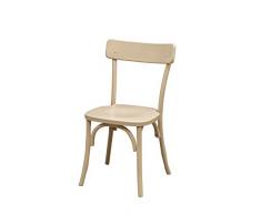 Biscottini Sedia Thonet in massello di Frassino e Seduta Rattan Finitura Bianco L48xPR55xH88 cm