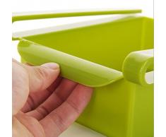 wjkuku multifunzione plastica cucina frigorifero Storage Box congelatore Mensola porta cassetti scorrevoli Spac cucina salvaspazio Green