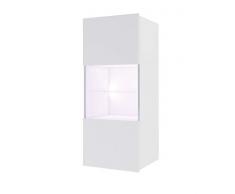 DOMTECH - Armadietto da parete moderno per soggiorno, vetrina pensile verticale,colore: bianco lucido