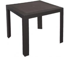 TAVOLO QUADRATO IN RESINA Mod. SATURNO Colore MARRONE SIMILRATTAN 80X80X72