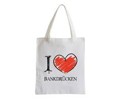 Amo la panca Fun sacchetto di iuta