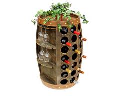 DanDiBo Scaffale-Vino Botte 0416 Bar Porta-Bottiglie 84 cm per 42 bottigl. Scaffale Botte Botte-Legno Porta-Bottiglie