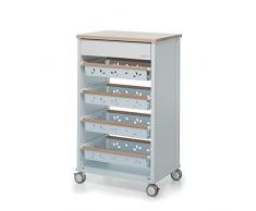 Foppapedretti Domestik Carrello Cucina con Accessori, 86 x 36 x 54 cm, Bianco Naturale