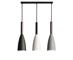 E27 Tavolo da pranzo Lampadario, Moderno Semplice Legno Sala da pranzo Luce pendente, Nero/Bianco/Grigio 3 teste Creativo Metallo Lampada a sospensione, Per:Soggiorno/Ufficio/Ristorant/Sala studio