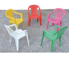 Sedia con braccioli in resina colorata per bambini - Colori assortiti set 4 pezzi