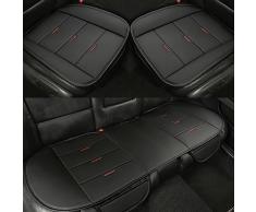 Black Panther coprisedili auto, includono la copertura dei sedili anteriori e la copertura della panchina posteriore, protezioni universali dei sedili in pelle PU adatte al 90% dei veicoli (Nero)