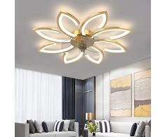 90 cm Lampadario Ventilatore da Soffitto Con Telecomando Led Dimmerabile Pale da Soffitto Design DC Plafoniera Fiore Led Reversibile 6 Velocità Lampadari a Ventola per Camera da Letto Cucina,Oro