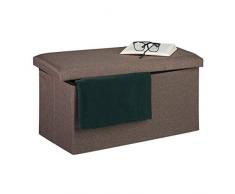 Relaxdays Panca con Contenitore, Effetto finta pelle, Imbottita, Corridoio Camera da Letto, 38x76,5x38,5 cm, Grigio Scuro, 1 pezzo