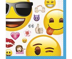 Unique Party 50602 Tovaglia di plastica con disegno di emoji, 2,13 m x 1,37 m