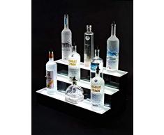 Porta Bottiglie Colore LED Ricaricabile Che Cambia 3 Tiers LED Bar Scaffale Portabottiglie per Vino Porta Display per glorificatore Espositore per Bottiglie di liquore,60 * 33 * 21cm