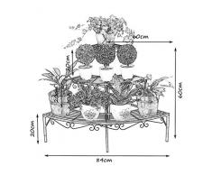ACZZ Fioriera per fioriera in ferro Art multi-strato Flower Stand Fioriera angolare Rack per scaffalature Indoor Living Room Balcone Vetrina per esposizione - L84 Times; W60 Times; H60Cm,bianca