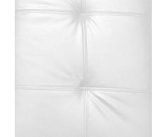 Esidra Cassapanca Ecopelle, Pouf Contenitore Moderno, Panca Imbottita, 140 Cm (Bianco), XL