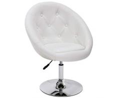 Poltrona sedia da pranzo in similpelle bianco club sedia lounge altezza regolabile poltroncina Duhome 0332