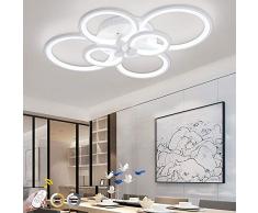 ONLT Plafoniera LED da soffitto,Super-sottile cerchio Soffitto moderni lampadari di luce Luce per soggiorno,sala da pranzo (Dimmerabile, 6 Teste)