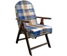 POLTRONA SEDIA SDRAIO AMALFI CON PROLUNGA (COLORE BLU) LEGNO REGOLABILE 4 POSIZIONI IMBOTTITO 105 CM SOGGIORNO CUCINA SALONE DIVANO 380090