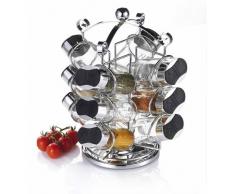 TABLE&COOK Marchio generico 85106 - Portaspezie per 12 vasetti, in acciaio INOX, colore: Naturale acciaio INOX