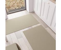 PETTI Artigiani Italiani - Tappeto Cucina, Passatoia Cucina, Tappeto Cucina Lavabile Antiscivolo, Tappeto Runner Cucina, Tappeto Tinta Unita 52x140 cm Tortora, 100% Made in Italy