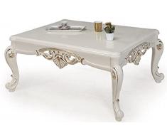Casa Padrino tavolino di lusso bianco/oro 115 x 85 x A. 50 cm - Tavolo da salotto in legno massello in stile barocco - Tavolo da salotto in stile barocco - Mobili Barocchi