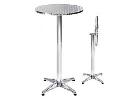TecTake Tavolo bar bistrot da pub rotondo alluminio Altezza: 74cm o 114cm pieghevole - Peso: 8,6 kg ca. - Diametro Tubo portante: 6,5 centimetri