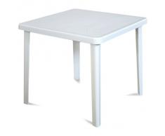 Tavolo esterno resina L80xP80xH72cm colore bianco pub ristorante robusto NETTUNO