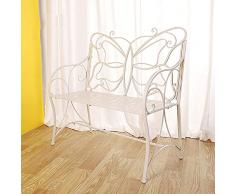 Panchine da Giardino, Sedie Doppie per Esterni in Ferro Metallico, Panca a 2 Posti per Balconi Parchi Patio E Cortili, Panca da Giardino per Bambini Mobili per Decorazione da Giardino, 104x55x102cm (