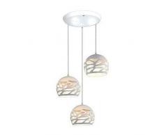 Lampadario a Sospensione da Soffitto con Paralume in Acciaio Inossidabile Regolabile Traforato Giochi di Luce Moderno Cucina Soggiorno Stanza da Letto con Luce sul Paralume integrata E27