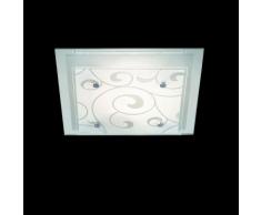PLAFONIERA METALLO BIANCO, LAMPADINE ESCLUSE: 2xE27 ILLU 60W Art. 48062-2, led