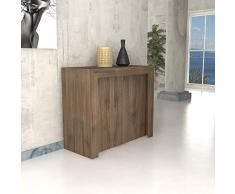 Ve.Ca. Tavolo consolle Marte con porta prolunghe, allungabile fino a 300 cm, in diverse finiture legno, arredo casa e cucina (Noce)