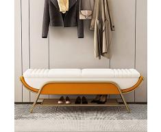 Panca ottomana di stoccaggio con scarpiera, panca di stoccaggio multifunzionale, panca di fine letto, panca di scarpiera, cuoio di lusso humkr-004 0