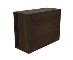 Ve.Ca. Madia porta allunghe per consolle allungabile con ante, in legno con ripiani in vetro, diversi colori, libreria arredo casa (Wengè)