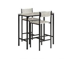 SoBuy Tavolo con sedie Cucina Tavolo Bar Sgabello Bar Tavoli Ristorante Stile Vintage Altezza 87 cm OGT03-HG