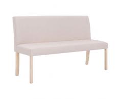 Festnight Panca da Interno 2 Posti in Tessuto Grigio/Marrone/Crema,Panchina da Interno 2 Posti in Tessuto,Panchina con Schienale 139,5 x 54 x 85,5 cm