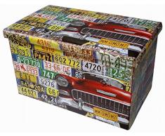 Biscottini Pouf contenitore ecopelle 60x36x36cm | Scatola porta oggetti con coperchio | Panca contenitore | Pouf contenitore pieghevole