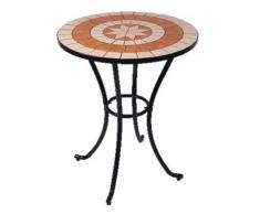 PEBSHOP Tavolo piano con decorazioni mosaico Ø 60 x H 72 cm.