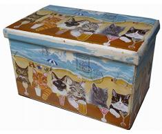 Biscottini Pouf contenitore ecopelle 60x36x36cm | Scatola porta oggetti con coperchio | Panca contenitore | Pouf contenitore pieghevole