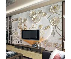 Murale Carta Da Parati Murali,Moderno E Minimalista Rilievo Romantica Rosa Foto Personalizzare 4D Wallpaper Parete Decorazione Arte Astratta Stampare Poster Per Soggiorno Sala Da Pranzo Decorazione Mu