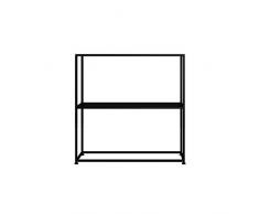 Tavolo con Console in Metallo, Moda Salva Spazio Side Table 60 / 80cm Home Long Table Living Room Corridor Console Table(Size:80 * 25 * 80CM,Color:Nero)