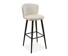 Versa 17921720 Sedia Alta da Cucina o Bar, Metallo, Bianco, 103 x 37 x 38 cm