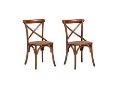 Biscottini 2 Sedie cucina legno 86x50x48 cm | Sedia in legno di frassino | Sedia Thonet | Sedie da cucina seduta Ratta