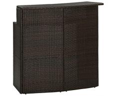 vidaXL Tavolo da Bar per Esterni Marrone 120x55x110 cm in Polyrattan