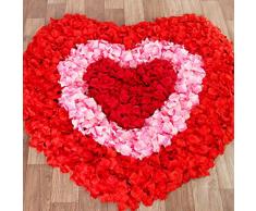 Qiuxiaoaa 2000Piece Simulazione Rose Petali Finti Mano cospargere Fiore Camera da Letto Sala da Pranzo Disposizione Decorazione Confessione Fare Luce Romantica Stringa Punto Rosso Scuro Nero